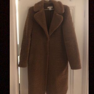 Rachel Zoe notch collar teddy overcoat